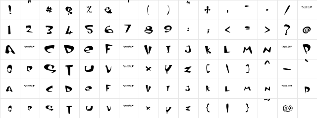 Curved air Regular  glyph index