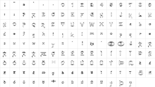 FZ JAZZY 21 HOLLOW EX Normal  glyph index