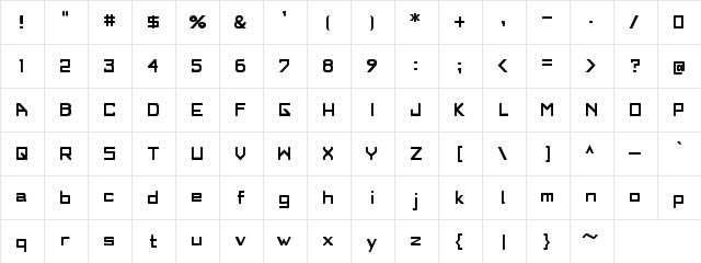 ZANGIEF Regular  glyph index