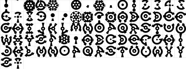 Anillo Regular  glyph index
