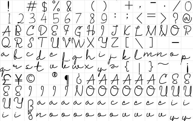 Valyrianth Regular  glyph index