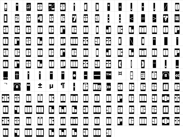a_GlobusCm Regular  glyph index