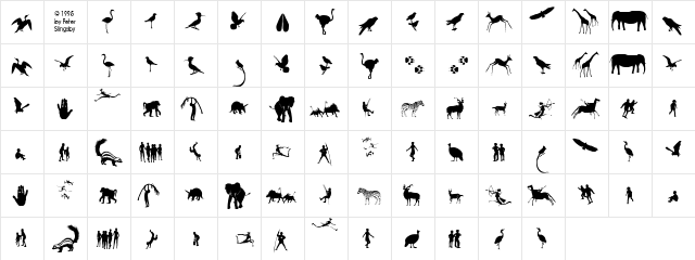 Fonts of Afrika Sample Regular  glyph index