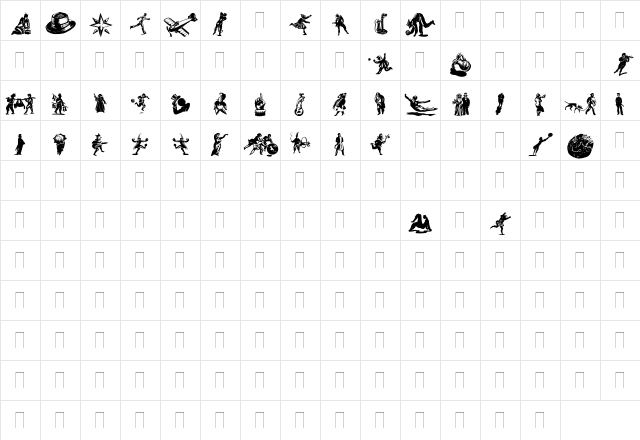 DF Primitives Two Regular  glyph index