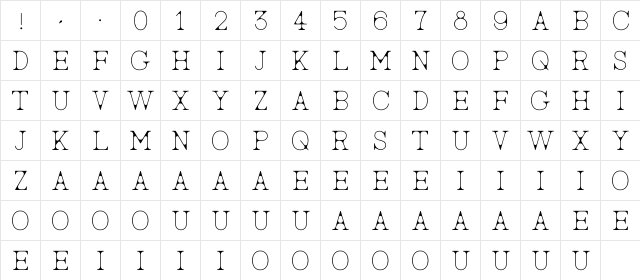 AC Big Serif Two  glyph index