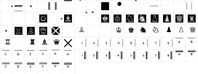 Schach Regular  glyph index