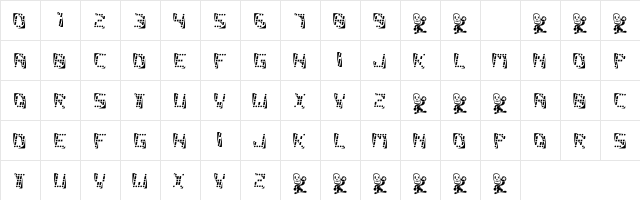 malfunction Regular  glyph index