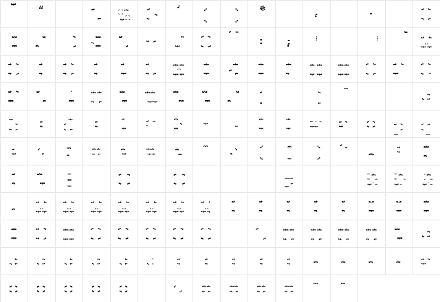 Rio Mesa Fill Serifs Regular  glyph index