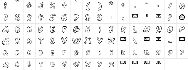 Ballono Regular  glyph index