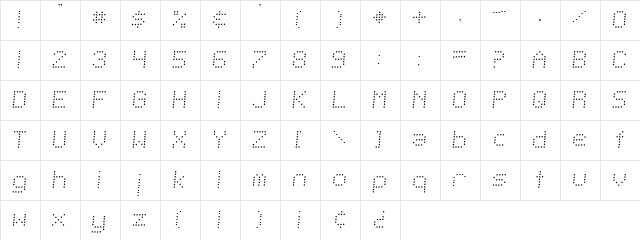 Telegraphic Light Italic  glyph index