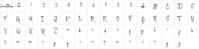 Chorettan Regular  glyph index