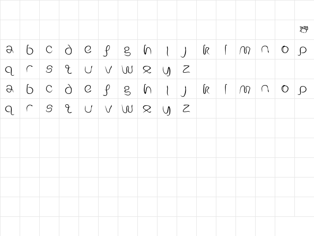 GE Serpentine Regular  glyph index
