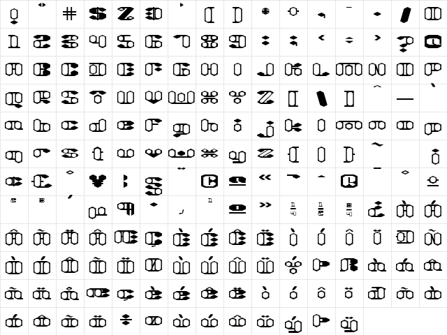 Liquid Sex Hard Edged and Empty Regular  glyph index