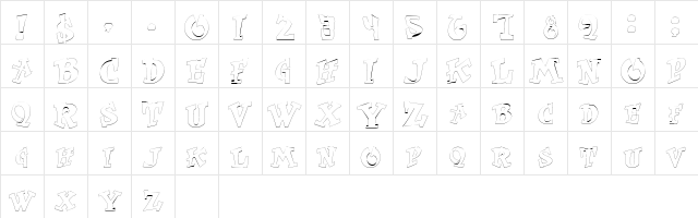WassOutline Regular  glyph index