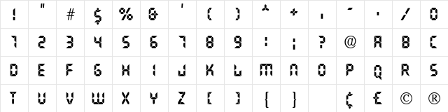 LCD Display Caps SSi Regular  glyph index