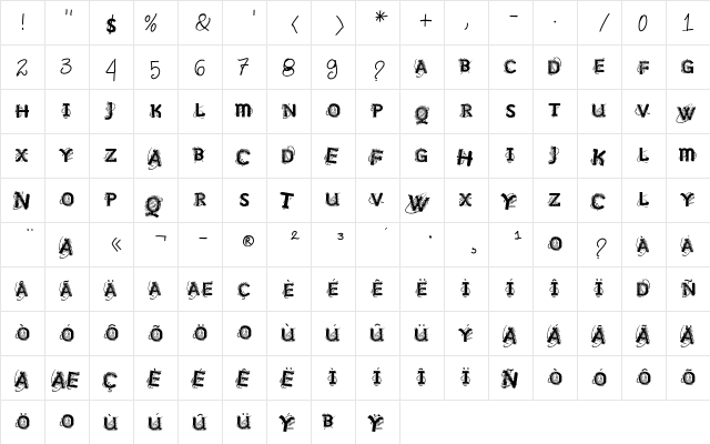 VTKS NO SIGNAL Regular  glyph index