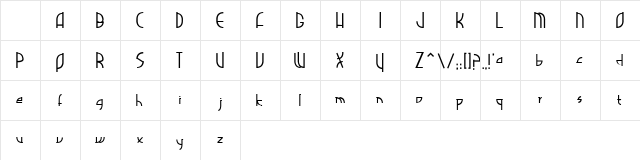 Futon Revolutionist Regular  glyph index