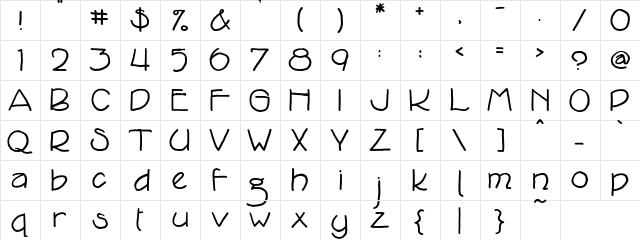 EK Bungalow Regular  glyph index