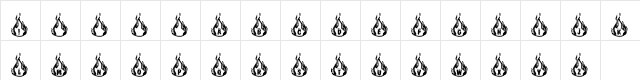 RMFIRE Regular  glyph index