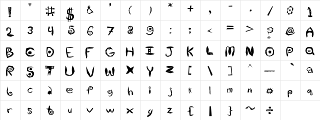 Utopian Law Regular  glyph index