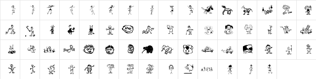 KidsDrawings Regular  glyph index