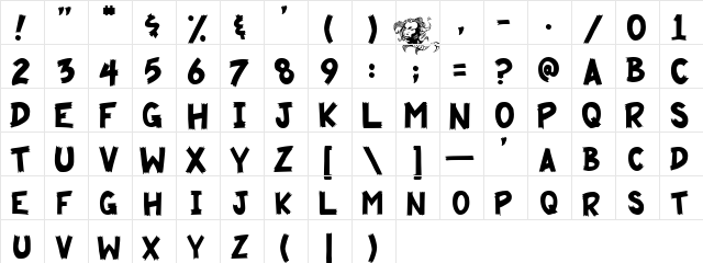 Cliffhanger Normal  glyph index