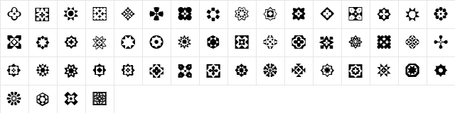 Italian Mosaic Ornaments Regular  glyph index