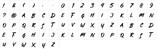 Faester Regular  glyph index