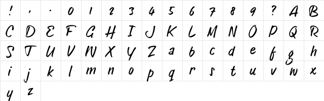 Old Letterhand TRIAL Old Letterhand regular  glyph index