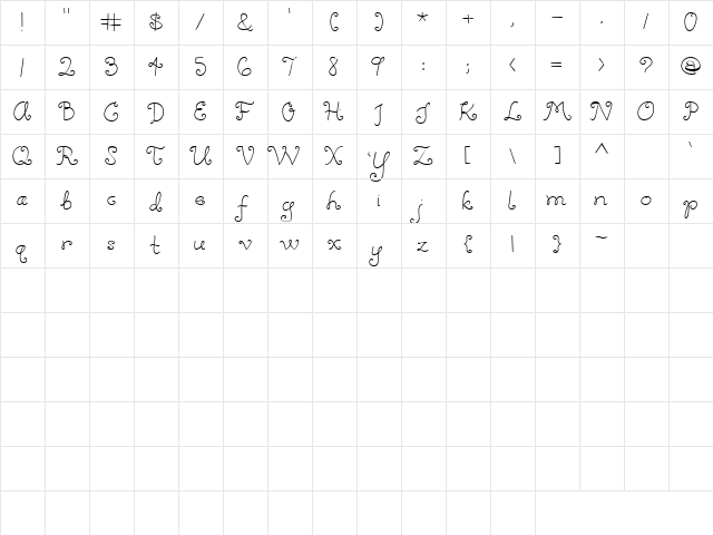 CK Whirl Regular  glyph index