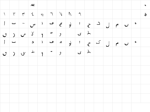Fremen Bold  glyph index