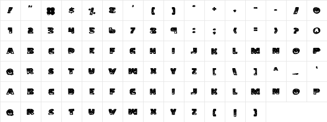 Land Shark Grunge Grunge  glyph index