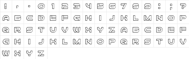 Forvertz 3D Regular  glyph index