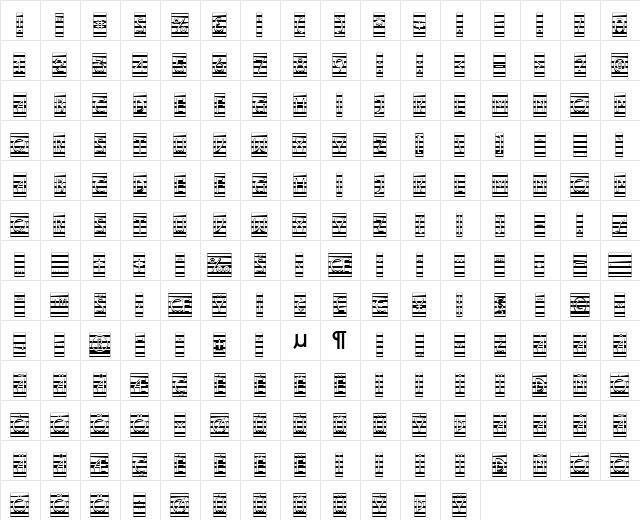 a_LancetCmMr Regular  glyph index
