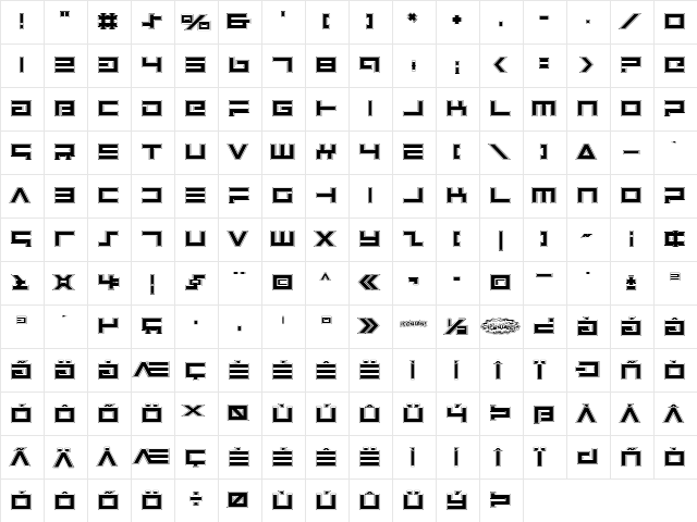 Avenger College Regular  glyph index