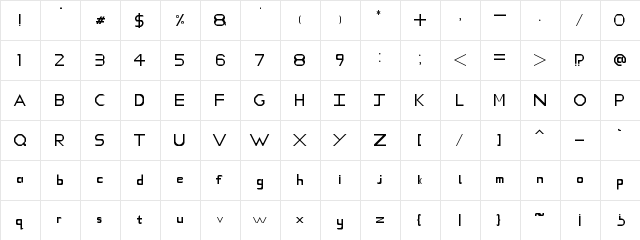 Block Hand Regular  glyph index