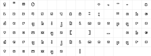 ebrain2.0 Regular  glyph index