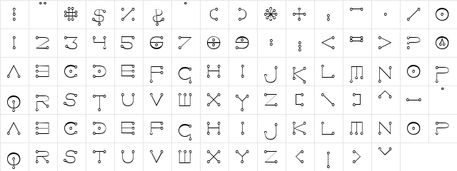 Conductor Regular  glyph index