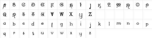 Tradition Regular  glyph index