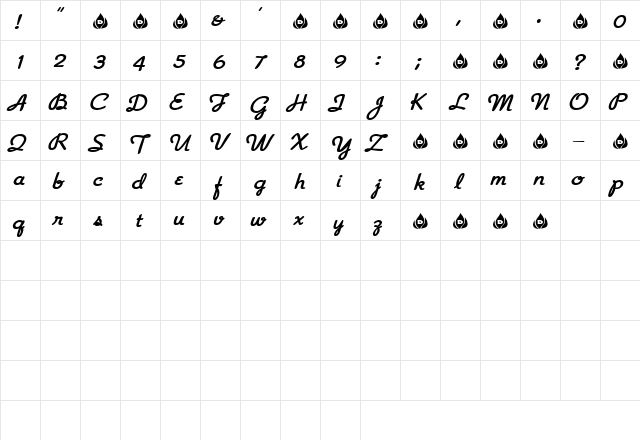 Saturdays... Regular  glyph index