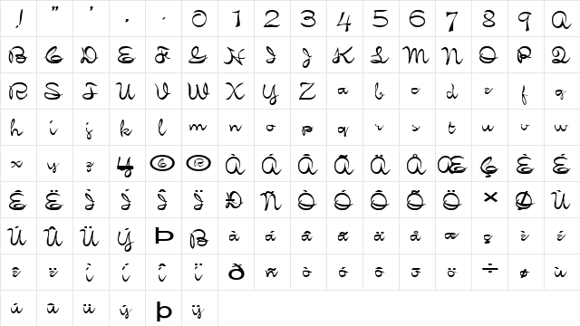 FZ SCRIPT 21 EX Normal  glyph index