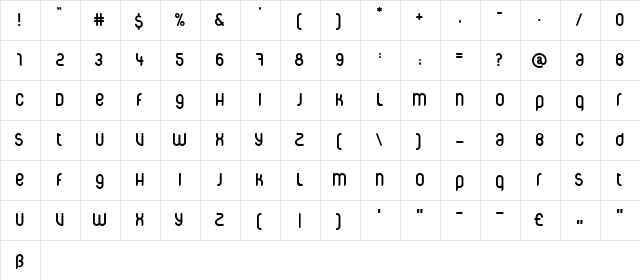 Globus Regular  glyph index