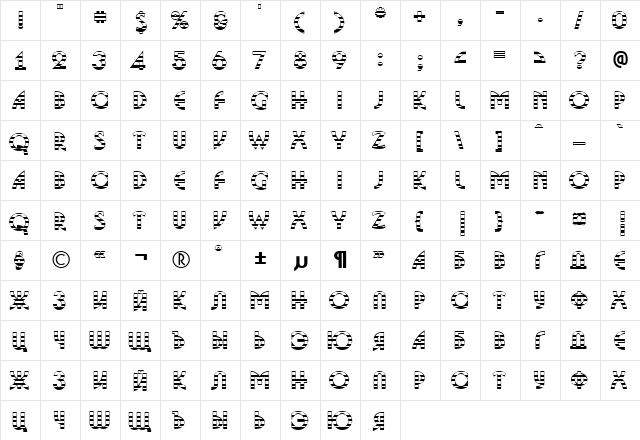 a_BosaNovaGdStr Bold  glyph index