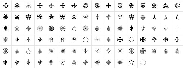 PR Compass Rose Normal  glyph index