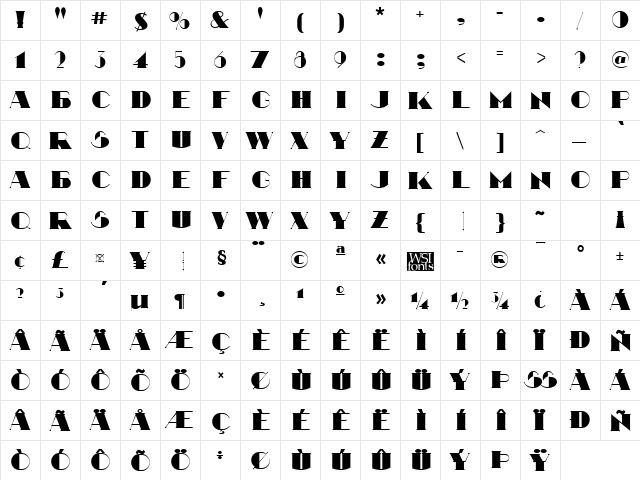 Nathan Regular  glyph index