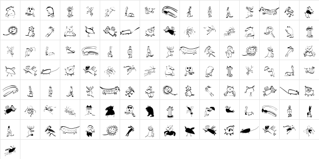 KleinsTypen Regular  glyph index