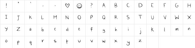 Normalcomicfont Regular  glyph index