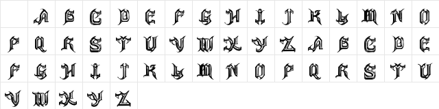 101! Haunted Alpha Regular  glyph index