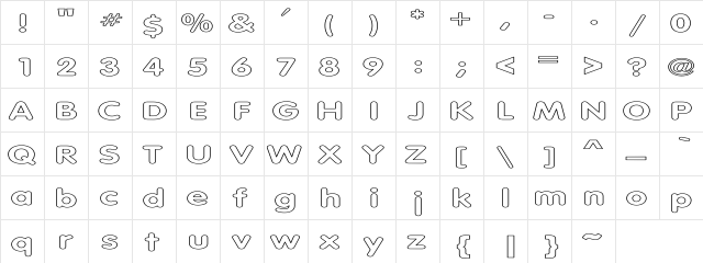 Tubular Hollow Ex Regular  glyph index