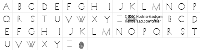 Koch Quadrat Outlines Regular  glyph index